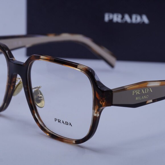 Prada PRB07VD 07R1O1 Square Eyeglasses - Havana Caramel 56mm - Picture 3 of 8